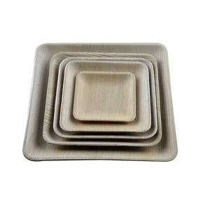 Plato cuadrado desechable de hoja de palma biodegradable ecológico para servir comida en bodas, fiestas o picnics - Product Image 3