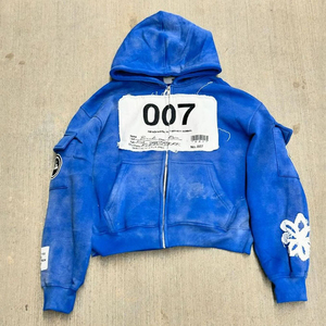 เสื้อสตรีทแวร์ผ้าฝ้าย 100% คุณภาพสูงจากโรงงาน (OEM) ทรงหลวมแบบดรอปโชลเดอร์ ปักลายและประดับคริสตัล สำหรับฤดูหนาว เป็นมิตรกับสิ่งแวดล้อม เนื้อผ้าหนา - Product Image 3