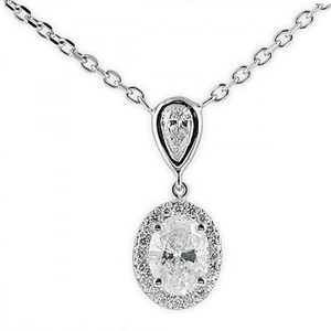 ชุดเครื่องประดับทอง18K สำหรับผู้หญิงแบบปรับแต่งได้ตามต้องการสร้อยคอประดับเพชรรูปวงรีและลูกแพร์ - Product Image 1