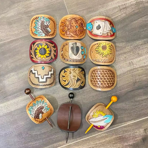 Barrette à cheveux en cuir artisanal avec bâton, barrettes à cheveux en cuir peintes à la main, accessoire de cheveux de luxe en gros - Product Image 4