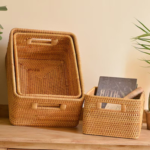 Handmade Rattan Basket Household Items Home Storage & Organization Bathroom Accessories Kitchen Accessories