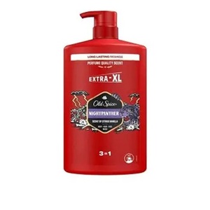 Old Spice Night Panther <b>Men</b>’s Shower <b>Gel</b> & Shampoo 1000ml, Multi-Use 3-in-1 Body-<b>Hair</b>-Face Wash, Long Lasting Freshness, Perfume - Product Image 1
