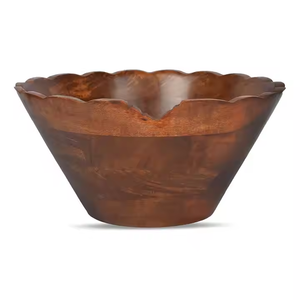 Bol en bois écologique bol à salade de fruits grand bol de service décoratif en bois pièce maîtresse gratuit par glowin fashion - Product Image 2