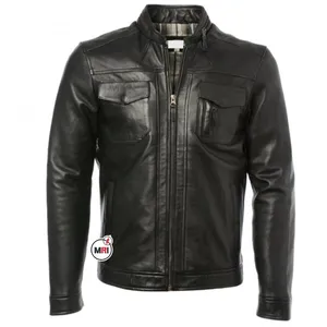 Kustom kulit Biker PU jaket kulit pria sepeda motor untuk merek baru grosir PU kulit untuk pria jaket kustom Logo terbaik