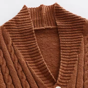 Cárdigan de uniforme de punto inteligente y profesional con un acabado limpio Cárdigan de uniforme de punto ecológico - Product Image 3