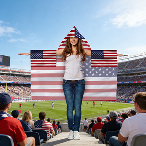 Cape de supporter réversible pour club de football et de flag football, bannière en tissu Oxford doux à séchage rapide - Product Image 6