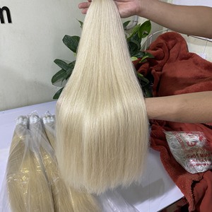 Extensions de cheveux humains lisses, vierges, à cuticules, bruts, couleur Blonde, - Product Image 3