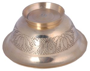 Bol Katori en laiton pur fait à la main, design feuille, bol de service décoratif pour la maison et la cuisine - Product Image 3