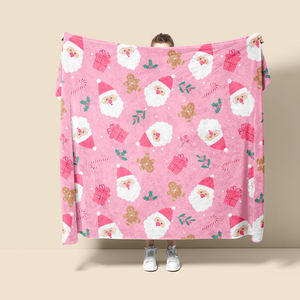 2024 Kerstontwerp Zachte Winter Kingsize Festival Custom Gooi Dekens Digitaal Bedrukt Flanellen Kerstdeken Met Logo - Product Image 2