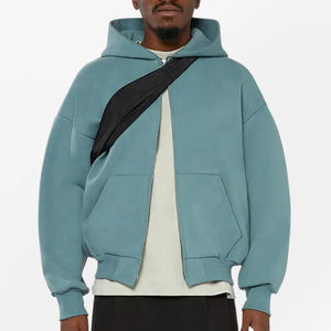 Sudadera con capucha y sudadera para hombre transpirable y personalizable hecha de material de poliéster/algodón - Product Image 3