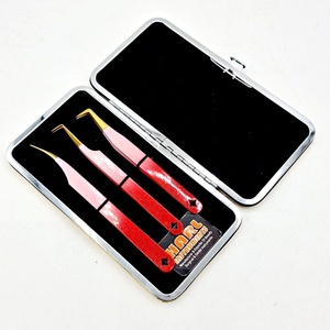 New Professional Double Tune <b>Colour</b> Eyelash Extension Tweezers <b>Set</b> Perfect Grip Smooth Tips Stainless Steel Anti-Magnetic - Product Image 3