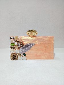 Sac à main rond de luxe fait main en corne d'animal, toucher réel, sac à main de créateur, boîte à rabat avec pompon, motifs artistiques, objet de collection - Product Image 5