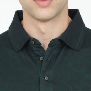 Mejor artículo Patrón sólido para hombres para camiseta Polo Fácil de usar con botón frontal de cuello alto Antiarrugas Hecho Sialkot 100% - Product Image 6
