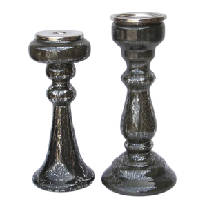 <b>Black</b> Designer <b>Candle</b> <b>Holder</b> & Tealight <b>Holder</b> Set Of 2 Unique Decorative <b>Candle</b> Stand For Use Home Restaurant & Hotel - Product Image 1