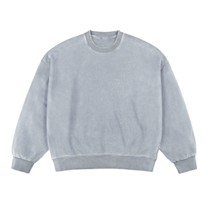 Sweat-shirt d'hiver personnalisé 2026, coupe classique, col rond, en molleton de coton délavé vintage, coupe-vent et respirant, modèle très demandé - Product Image 1