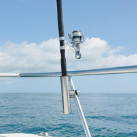 Support de canne à pêche réglable en acier inoxydable 316 avec tube évasé doublé blanc pour bateau, accessoires de quincaillerie marine