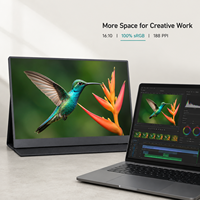 Moniteur portable USB-C double fonction 16 pouces 2.5K 144Hz, écran externe à câble unique avec Mini 2.0 pour ordinateur portable, téléphone, PC