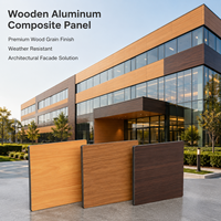 Panneau composite en aluminium à grain de bois, résistant aux intempéries, pour façade de villa et décoration murale cannelée