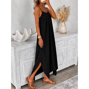 Robe Aerobin asymétrique à bretelles et col en V pour femme, 35632 - Noir - Product Image 2