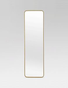 Miroir élégant de pleine longueur cintré avec cadre en métal doré fin pour la décoration intérieure de la chambre à coucher - Product Image 2