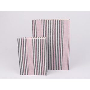 Libreta de Direcciones de Cuero con Diseño de Rayas Múltiples, 100 Hojas Cosidas, Diario Escolar - Product Image 1