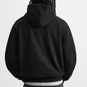 Solid Color High Quality Pullover <b>Hoodie</b> <b>For</b> Men With Customized Logo Printing Breathable Adjustable Hood <b>For</b> Winter Relaxed Fit - Product Image 3