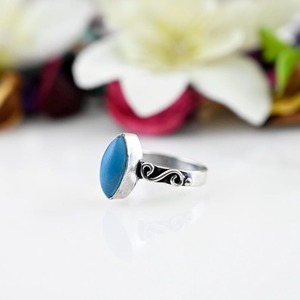 Bague en pierre précieuse turquoise 925 argent Sterling Style Boho bijoux de mariage faits à la main cadeau pour les femmes - Product Image 4
