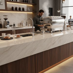 Tùy chỉnh cao cấp t100s 3D in đánh bóng bề mặt siêu Jumbo Kích thước tấm thạch anh đá cẩm thạch bàn cho nhà bếp đảo Vanity Tops - Product Image 5