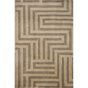 Aprezo Hand Knotted Acrylic <b>Rug</b> Beige & Brown Geometric & Abstract <b>Boho</b> Pattern for Home & Hallway Rectangle-Model Aiar-3015 - Product Image 1