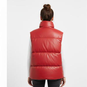 Gilet de motard sans manches en cuir véritable pour femmes, fournisseur d'usine OEM, vente en gros, fabrication sur mesure, vêtements d'extérieur en coton imperméable - Product Image 3