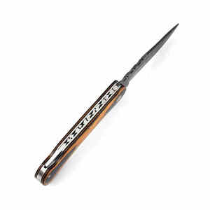 Cuchillo plegable de acero de Damasco de alta calidad con mango de madera/cuchillo de calidad premium - Product Image 5
