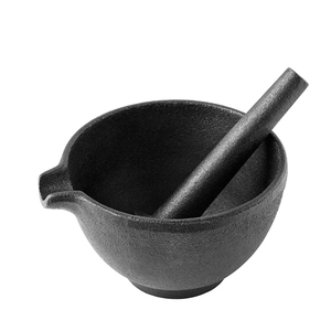Mortier et pilon en métal argenté Outil de cuisine - Product Image 3