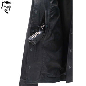 Camisa Casual de Cuero Genuino para Hombre, Tendencia Oversize, Cuello Camisero, Cierre de Botones, Corte Regular, Resistente al Viento, Transpirable, Estilo Urbano - Product Image 5