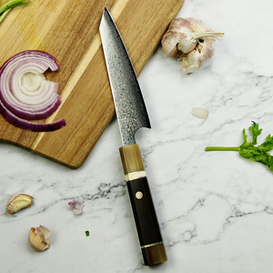 มีดทำครัวแฮนด์เมดทำจากเหล็กดามัสกัสมีดเชฟมืออาชีพใบมีดโออีดีเอ็มออกแบบได้ตามต้องการ - Product Image 4