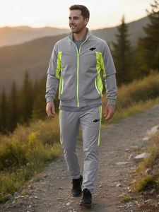 Conjunto Deportivo Informal de 2 Piezas para Hombre, 100% Algodón, Chaqueta y Pantalones Deportivos para Exteriores con Bolsillos Laterales - Product Image 4