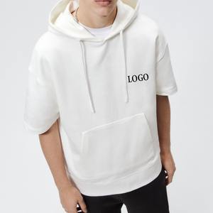 Sudaderas con capucha de gran tamaño personalizadas al por mayor de alta calidad para hombres transpirables y de moda hombro caído colores sólidos sudaderas con capucha para hombres - Product Image 2