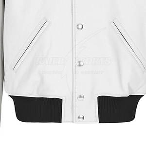 Chaqueta de lona de lana de alta calidad para hombre, estilo Letterman, manga larga, transpirable, cuello alto, cierre de cremallera, invierno, OEM, venta al por mayor, nueva colección. - Product Image 6