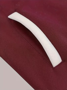เสื้อแจ็คเก็ตวาร์ซิตี้สีแดงเลือดหมูและสีขาวสำหรับผู้ชาย สไตล์พรีปปี้ ติดกระดุมด้านหน้า ทรงปกติ ใส่ได้ในฤดูใบไม้ร่วง สีพื้น คอปกพับได้ คอวี ระบายอากาศได้ดี - Product Image 5