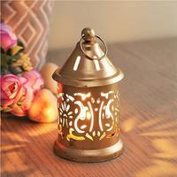 Lanterne en métal vintage de petite taille, style antique, porte-bougie chauffe-plat, lampe pour la décoration de la maison, artisanat indien en métal