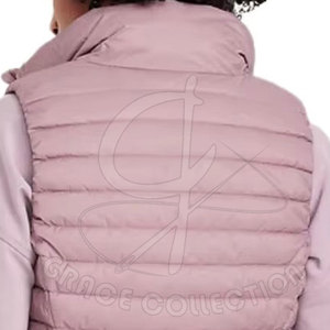 Chaleco de invierno con cuello levantado para mujer a la moda, chaleco sin mangas de Reina ligero y cálido de Color personalizado a la venta - Product Image 4