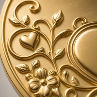 Autocollant rond en métal adhésif personnalisé, doré, gaufré, avec impression sérigraphique pour le bouchon de flacon cosmétique