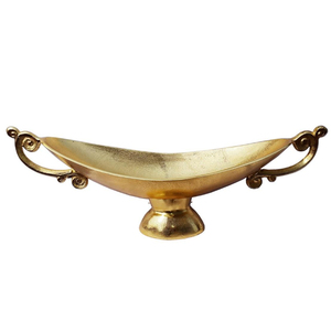 Plat de service décoratif le plus vendu pour les fruits, les collations, plat en aluminium, plateau en forme de feuille, décoration de table de restaurant - Product Image 2