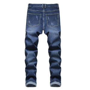 Breathable Straight Man Jean Pants Slim Fit Highest Quality Custom Logo Design Denim Pants With Pockets - Product Image 2