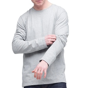 เสื้อยืดแขนยาวพรีเมียมใหม่สำหรับผู้ชาย ทรงหลวม ระบายอากาศได้ดี ผ้าฝ้ายเจอร์ซีย์ สวมใส่สบายๆ สำหรับกิจกรรมกลางแจ้ง - Product Image 1