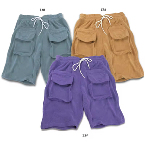 Pantalones cortos de gimnasio de estilo callejero para hombre, tela vaquera negra sólida, cargo para correr, correr, talla grande, tejido de punto personalizado de alta calidad - Product Image 2