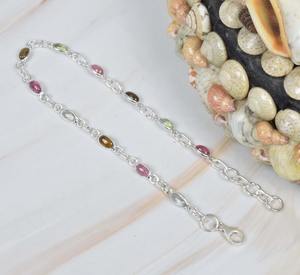 Bracelets ajustables faits à la main tendance certifiés en argent sterling 925 plaqué or avec pierres précieuses multi-zircon naturelles pour hommes, octobre - Product Image 2