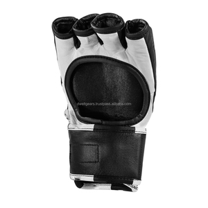 Gants de boxe MMA en cuir imprimés sur mesure, respirants, demi-doigts, antidérapants, avec sangle de poignet réglable, équipement d'entraînement de combat durable - Product Image 3