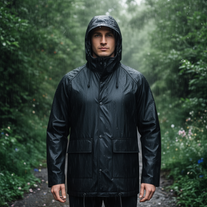 ASATEX <b>Raincoat</b> Size M Black PU Jacket - Product Image 3