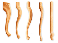 Pieds de remplacement en bois massif courbés pour ensemble coiffeuse, chaise, table – Idéal chambre, extérieur, salon, atelier – Meubles robustes et modernes