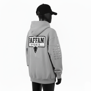 เสื้อฮู้ดผ้าฟลีซหนาสำหรับผู้หญิง, เสื้อสวมหัว340ฤดูหนาวให้ความอบอุ่นระบบ GSM แผ่นปักลายสไตล์ลำลองสีเทาออกแบบโลโก้ได้ตามต้องการ - Product Image 4